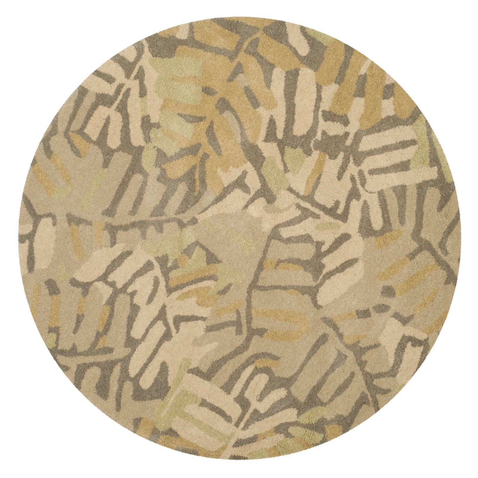 SAFAVIEH Martha Stewart Palm Leaf Abstract Wool Area Rug, Wrought/Iron, 4' x 6'