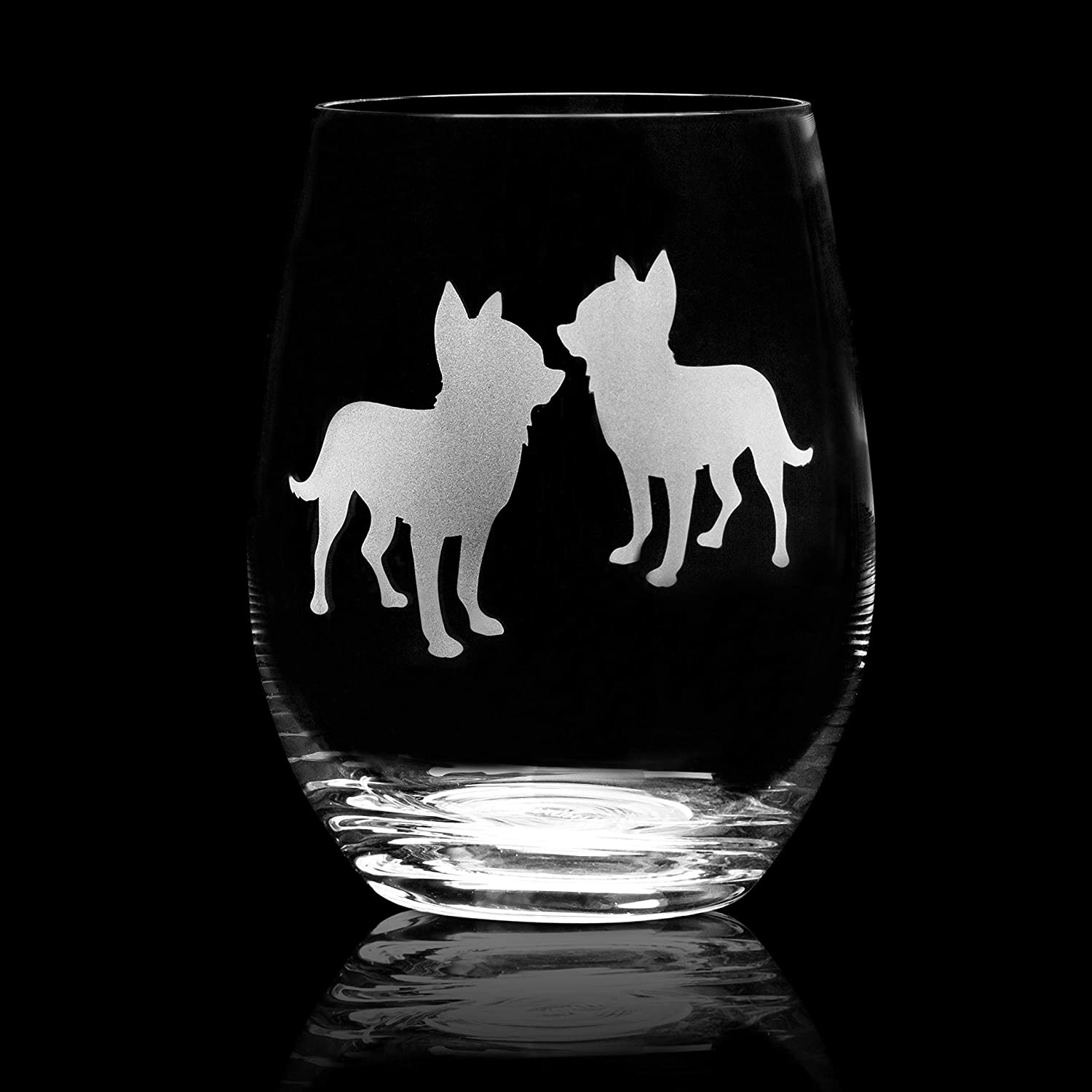 Chihuahua Stemless Wine Glasses