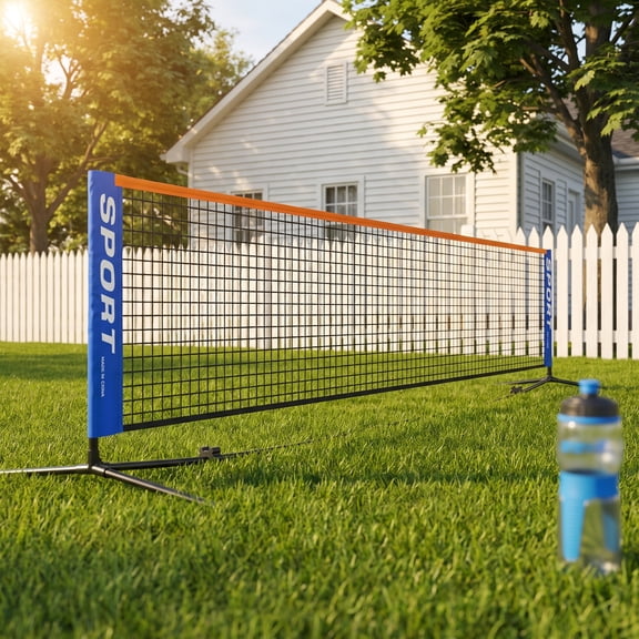 Portable Badminton Net, 3.1m PE Sports Net for Backyard Indoor Outdoor Play, Foldable Design