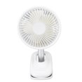 thumbnail image 2 of Ventilador con clip Ajuste de 360 grados Clip en carga USB 3 modos de velocidad Flujo de aire fuerte Abrazadera resistente Ventilador de escritorio pequeño Blanco, 2 of 5
