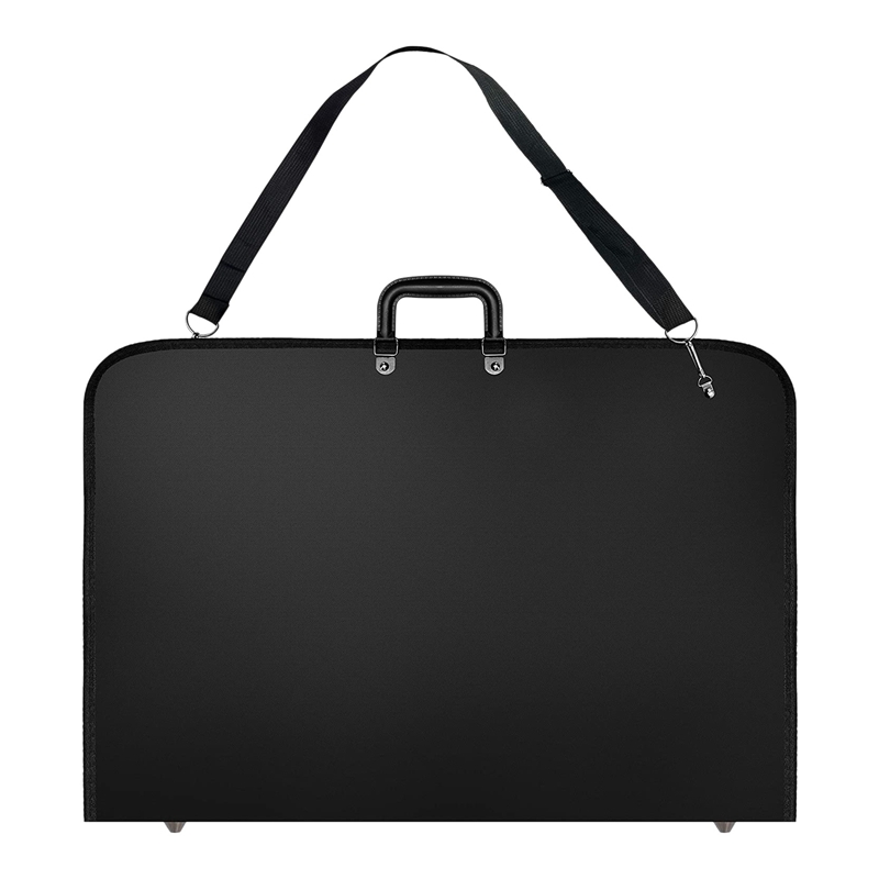 Black Art Portfolio Case Artist Carrying Case Artist Portfolios Case with Shoulder Strap (19X14