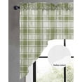 thumbnail image 2 of Sage Green Plaid Swag Valances for Windows, Small Curtains Drapes, Modern Art Checkered Farmhouse Kitchen Window Curtains Over Sink Rod Pocket Window Treatment Valance for Bedroom/Bathroom 56"x36", 2 of 5