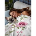 thumbnail image 3 of Twin Flat Sheet 66"x96", Pink Roses Soft Lightweight Bedding Flat Sheets Only, Romantic Flowers Leaves Vintage Country Brushed Microfiber Top Bed Sheet, Breathable StainResistant Bedsheets, 3 of 9