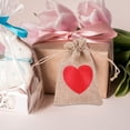 thumbnail image 4 of 6 PCS Heart Burlap Present Bag Gift Bag 14.00X10.00X0.10CM, 4 of 6