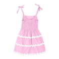 thumbnail image 6 of hengsof Solid Color Summer Dress for Toddler Girls Casual Sleeveless Halter Neck Ruffle Dress Stylish Simple Wavy Dress Ages 3-13, 6 of 8
