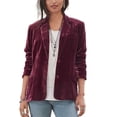 thumbnail image 2 of CENL Womens Long Sleeve Velvet Blazer Jacket Open Front Cardigan Coats Outerwear, 2 of 9