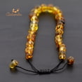 thumbnail image 6 of Amberalia Set of Adult Amber Necklace 17.7" (45cm) and Adjustable knotted Amber Bracelet (6.3" + 3.5") Genuine Baltic Amber, Lab Tested Light Green Black Thread, 6 of 7