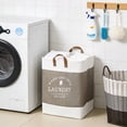 thumbnail image 6 of AuroraX Large Laundry Basket with Handles Quilted Foldable Linen Laundry Basket for Organizer Cute Coffee Decorative Storage Hamper for Dirty Clothes Blanket Toy, 6 of 6