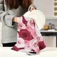 thumbnail image 3 of Red Pink Rose Flowers Dish Towels Set of 1, Watercolor Washable Tea Towels Dishcloths Lint-Free 18x28 Inch Fast Drying for Home Kitchen Clean, 3 of 7