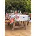 thumbnail image 3 of Outdoor Tablecloth with Umbrella Hole for Patio/Picnic/Party/Camping, Independence Day Waterproof Table Cloth Rectangle Table Cover Washable, Gnomes American Flag Country Floral Blue Plaid (60"x 84"), 3 of 9
