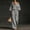 Gray, variant on Women's Matching Tracksuit Set Women's Solid Casual 2 Piece Outfits Oversized Button Down Shirts High Waist Pleated Wide Leg Pants Loose Matching Tracksuit Set,XL,Black