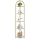 thumbnail image 1 of 5 Niveles, Librería, Estantería para Baño, Soporte para Plantas, Vidrio Templado, Moderno, para Salón, Cocina, Dorado Metálico, 1 of 8