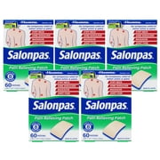 5 Pack Salonpas Pain Relieving Patches, Works For 8 Hours 60 Per Box (300 Total)