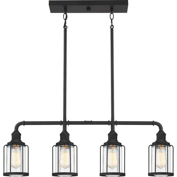 Quoizel Ludlow 4-Light 34" Kitchen Island Light in Earth Black