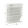 thumbnail image 4 of Mind Reader 5-Tier Vertical File Storage, Desktop Organizer, Wall Mount, 12.75"L x 4"W x 16"H, White, 4 of 9