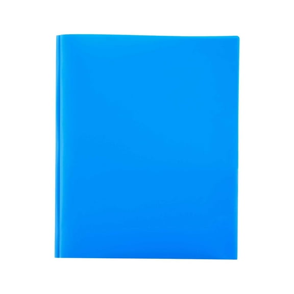 3 Prong 2 Pocket Folders, Heavy-Duty Plastic File Folders Letter Size Two-Pocket Plastic Folders with Prong Fasteners Three-Hole Punch Design, Extra-Tough Assorted Color Folders for School(Blue)