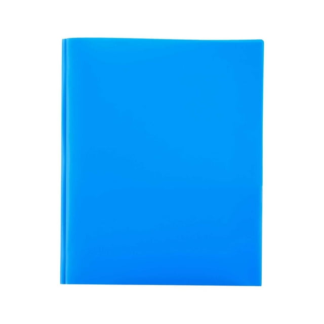 ZTTD Chemise en Plastique à 2 Pochettes et 3 Broches, 1 Paquet, Bleu, Classeurs à 3 Trous avec Agrafes et Pochettes, Chemise de Classement avec Attaches, Chemise avec Pochettes, Chemise à Deux Pochettes (01-Bleu)