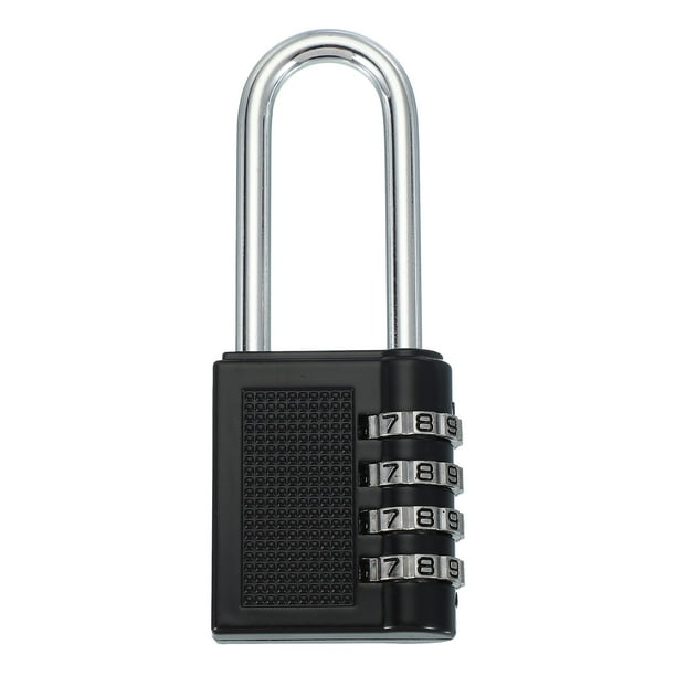 Cerraduras de combinación de gancho largo Uxcell, cerradura de combinación para casillero de gimnasio, cerradura de puerta de valla exterior, hasp de almacenamiento negro