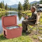 Barara King Stylish Insulated Hard Shell Ice Chest with Cup Holders Bottle Opener and Drain Plug for Outdoor Beach Picnic and Feminine Cold Storage, Pink