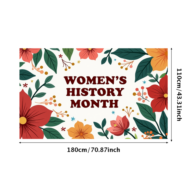 Floral Pattern Women's History Month Event Banner Celebration Decorations Colorful Backdrop Party Supplies Photography Props Festival展示Banners