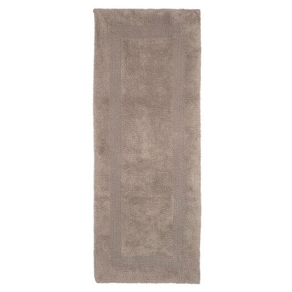 Lavish Home 60x24-Inch Machine Washable Cotton Bath Mat (Taupe)