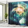 thumbnail image 5 of Ambesonne Space Shower Curtain, Spiral Galaxy and Planets, 69"Wx84"L, Teal Blue Yellow, 5 of 5