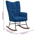 thumbnail image 4 of vidaXL Rocking Chair Blue Velvet, 4 of 5