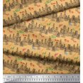 thumbnail image 2 of Soimoi Poly Georgette Fabric Animals,Bird & Tree Modern Style Printed Fabric 1 Yard 42 Inch Wide, 2 of 3