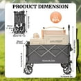 thumbnail image 6 of Folding Wagon with Big Wheels for Easy Transport, 450LB Capacity Collapsible Cart for Beach, Garden, and Outdoor Activities, 6 of 10