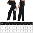 thumbnail image 2 of Mono Largo Mameluco Mono de dama de moda de verano con volantes y hombros descubiertos para el trabajo (negro M) Cgtredaw para Mujer Negro T L, 2 of 7
