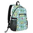thumbnail image 2 of JIALIOU 14" Laptop Backpack Waterproof Airline Approved Stylish Casual Daypack for Travel Business College Work, Frog Face Leaf Strawberry Flower, 2 of 8