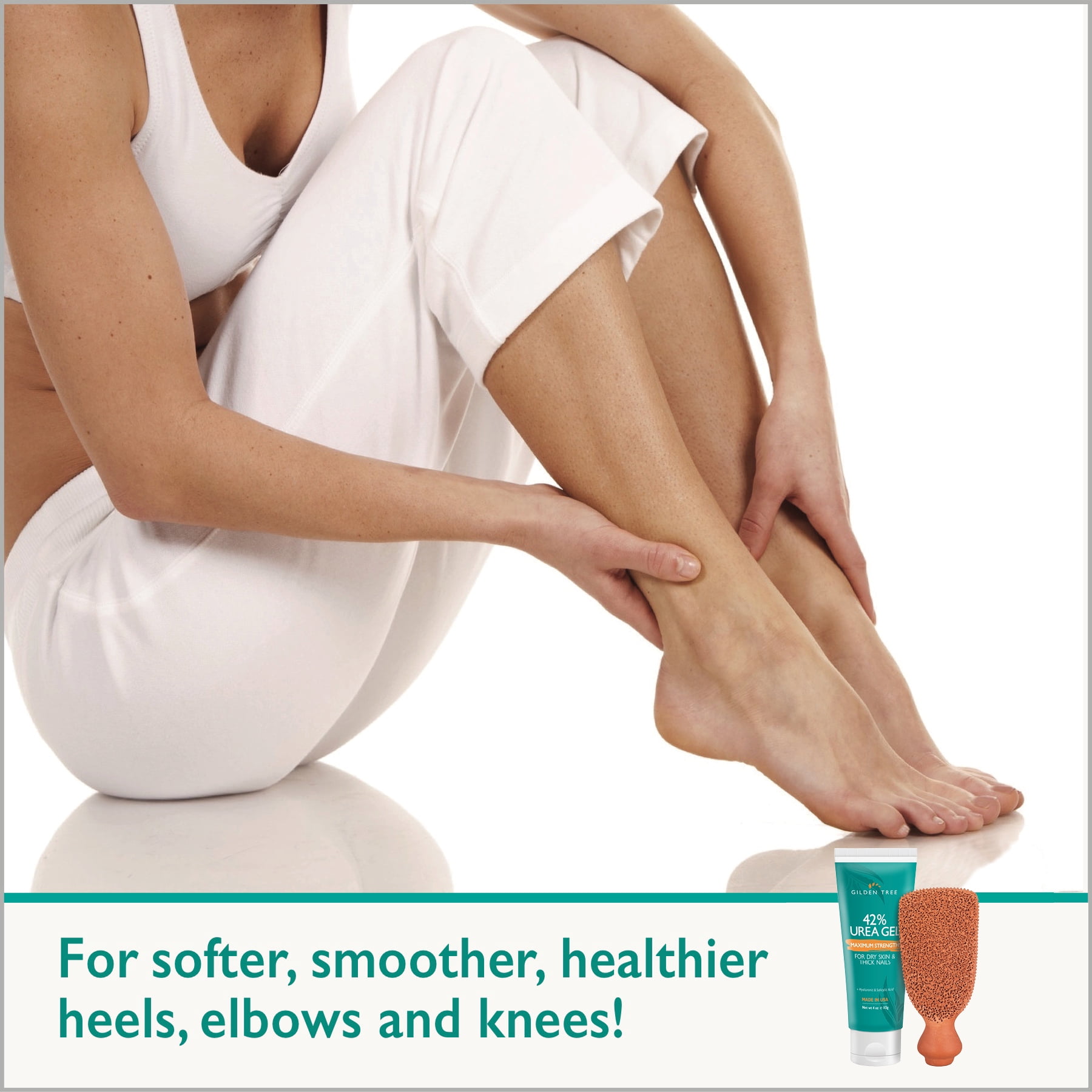 CALLUS REMOVER FOR FEET - Premium Foot Scrubber + Urea Gel with Salicylic & Hyaluronic Acid for Cracked Heels, Soften Thick Painful Toenails and Exfoliate Dry Rough Skin on Feet Elbows Knees