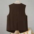 thumbnail image 5 of DondPO Womens Vest Women's Autumn and Winter Vest Small Waistcoat Suit Waistcoat Women's Outerwear Vests Vest Women Trendy Brown S, 5 of 6
