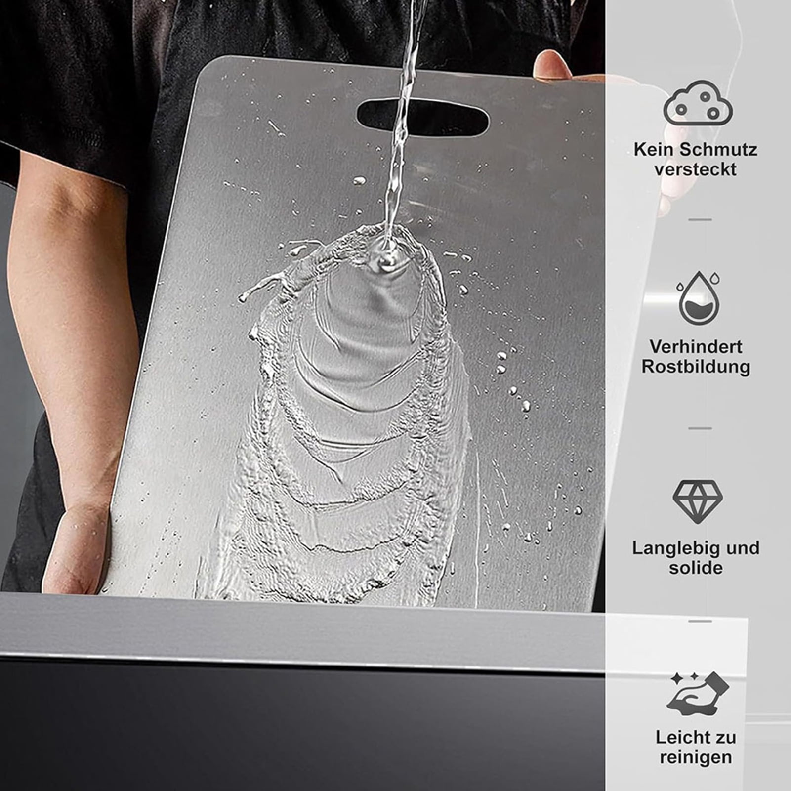 Opvise Premium Titanium Cutting Board – Double-Sided, Antimicrobial, Odor & Stain Resistant, Quick-Dry Non-Porous Surface, Eco-Friendly Kitchen Prep Mat, Multiple Sizes (S/M/L/XL/XXL)