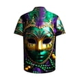 thumbnail image 4 of JURANMO Mens Hawaiian Shirts Funny Mask Graphic Printed T-Shirt Casual Turndown Collar Button Up Vacation Summer Tops Multicolor L Deals Of The Day Lightning, 4 of 6