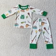 thumbnail image 1 of Conjuntos de ropa de dormir para niños, ropa de dormir con bordado de tres Santas, Top de pantalones a cuadros, pijamas de invierno y Navidad, venta al por mayor, 1 of 4