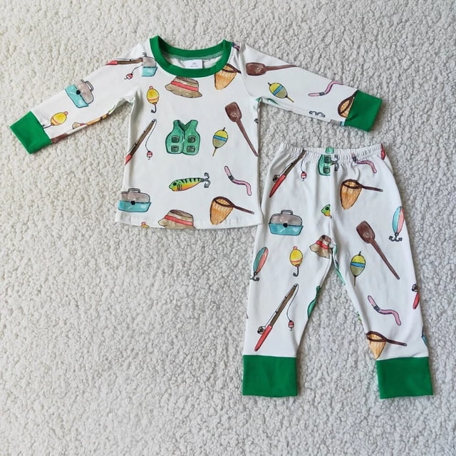 Conjuntos de ropa de dormir para niños, ropa de dormir con bordado de tres Santas, Top de pantalones a cuadros, pijamas de invierno y Navidad, venta al por mayor