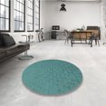 thumbnail image 4 of Ahgly Company Machine Washable Indoor Square Transitional Macaw Blue Green Area Rugs, 8' Square, 4 of 7