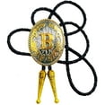thumbnail image 6 of Mens Golden Bolo tie Western Initial Letter A to Z Cowboy Aalphabet Bola Tie, 6 of 7