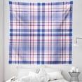 thumbnail image 1 of Checkered Tapestry, Country Inspired Old Fashioned Pattern Picnic Theme Soft Colors Print, Fabric Wall Hanging Decor for Bedroom Living Room Dorm, 5 Sizes, Violet Blue White Pink, by Ambesonne, 1 of 1