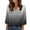 Black, variant on Women's Spring Summer Casual Loose V-Neck Three-Quarter Sleeve Ombre Print Pullover Top, Black XXL