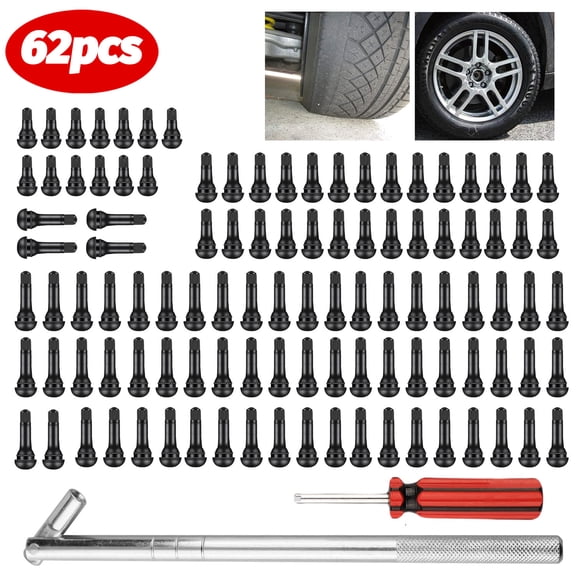 ASKITO 62 Pcs Tire Valve Stem Puller Set, Tire Installer Tool Valve Remover Tool Quick Change