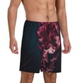 thumbnail image 2 of Balery Mesmerizing Pink Jellyfish Pantalones cortos de pijama de punto de algodón para hombre con cinturilla y bolsillos-Small, 2 of 6