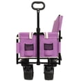 thumbnail image 3 of 3-in-1 Convertible Wagon Cart with Bench Seat & Storage - Heavy-Duty 500lbs Capacity, 180L All-Terrain Utility Wagon for Outdoor, Compact Foldable Design, Purple, 3 of 9