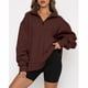 thumbnail image 4 of Sudadera tipo jersey,Sudadera de manga larga con media cremallera y forro polar para mujer Valor inmejorable, 4 of 6
