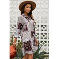 thumbnail image 2 of ABPHQTO Minivestido camisero con estampado floral vintage rojo para mujer, 2 of 5