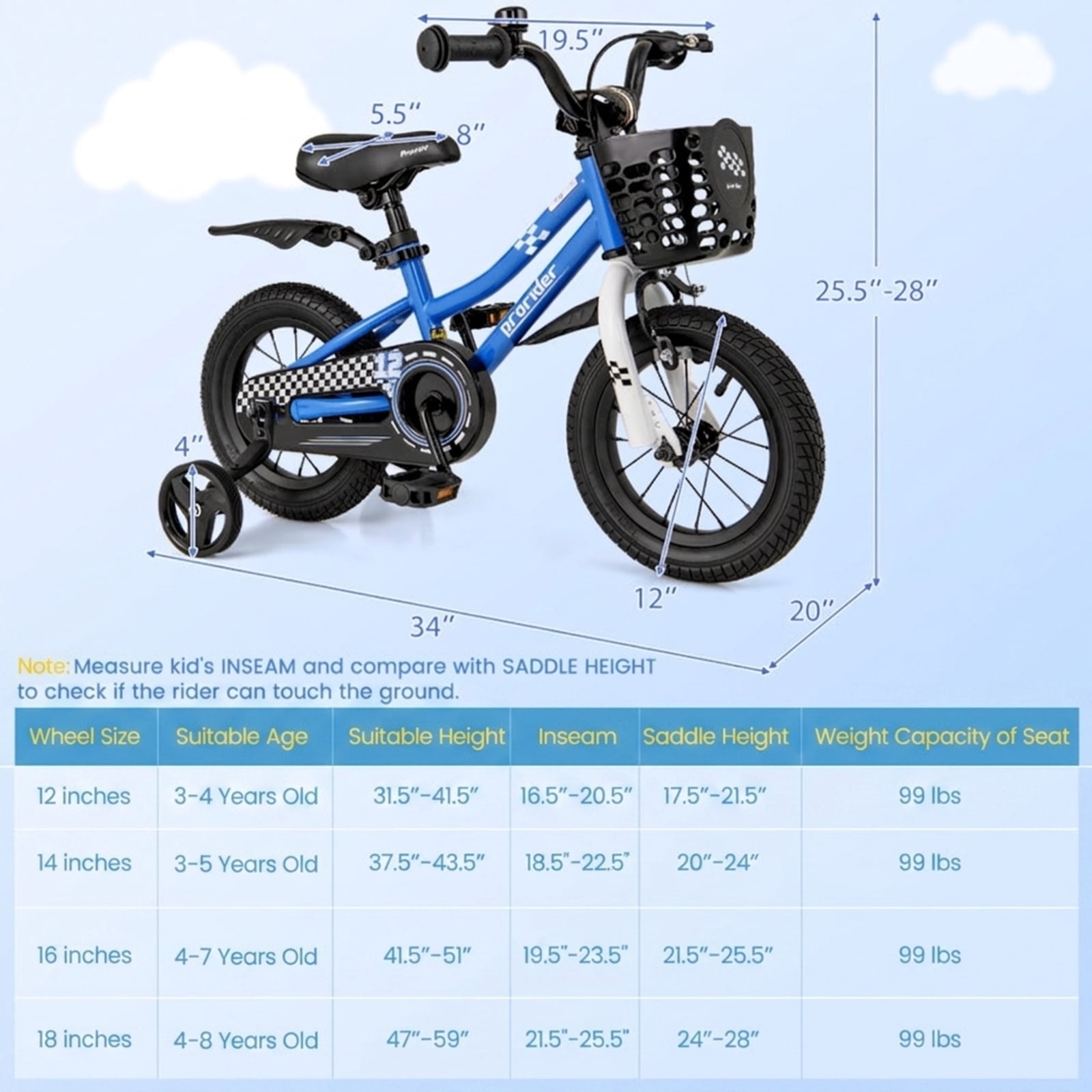 Redsmile Kids Bike 12 Inch with Training Wheels for Toddlers Boys Girls Ages 3-4 Years Old, Kids Bicycle with Adjustable Seat and Carbon Steel Frame, 12" Beginner Bike, Rider Height 31.5"-41.3", Red