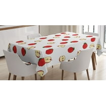 Apple Tablecloth Hand Drawn Vibrant Fruit Slices Products Of