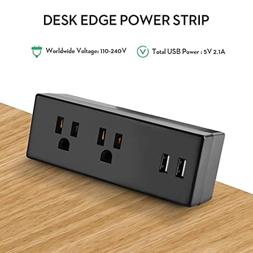 Abrazadera de escritorio Tira de alimentación con puertos USB Tomacorr