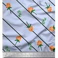 thumbnail image 1 of Soimoi Rayon Fabric Leaves,Floral & Diagonal Stripe Print Fabric by Yard 56 Inch Wide, 1 of 1